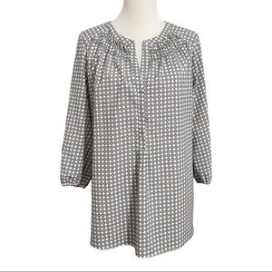 Max Studio 3 Button Top With 3/4 Length Sleeves Size Large